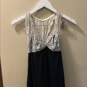 Adore Me Black and White Lace Pajama
